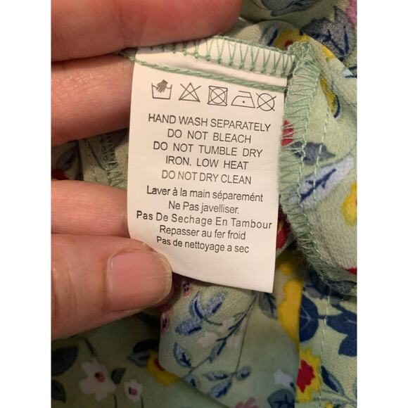 Glamorous green floral long sleeves off shoulders cropped top size Medium - Picture 7 of 11